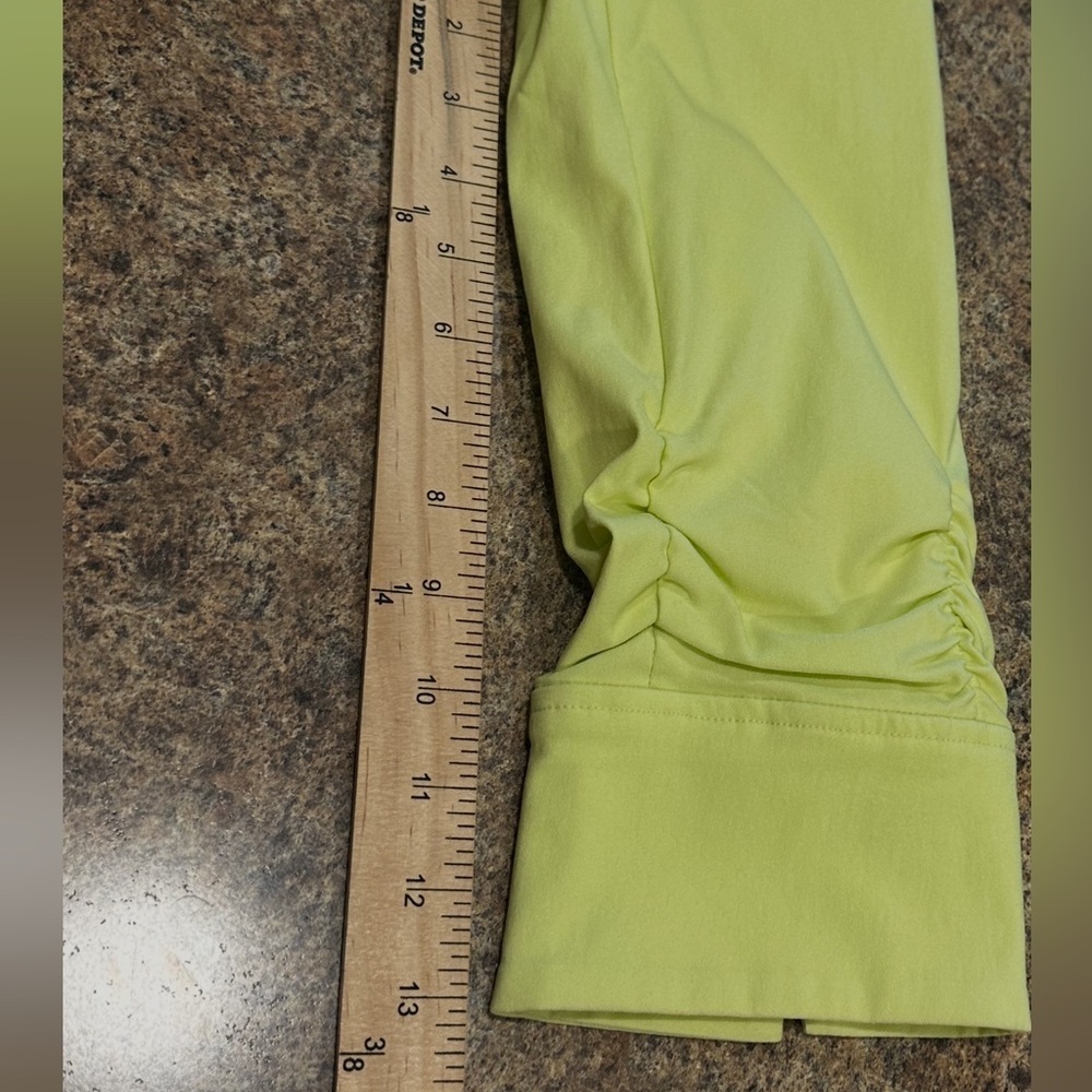 Tribal Zip Front Jacket Size 10 Lime Green Ruched Detailing Casual - Picture 11 of 11